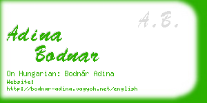 adina bodnar business card